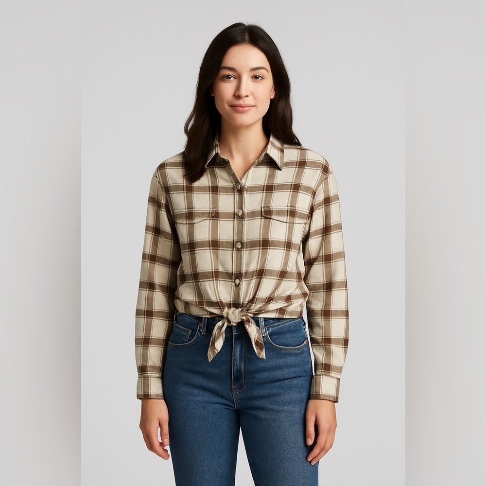 Lucky Brand Women’s Western Plaid Shirt Size XL
